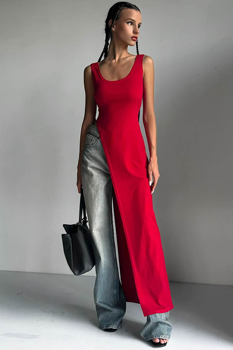 Urban Muse Slit Fitted Dress