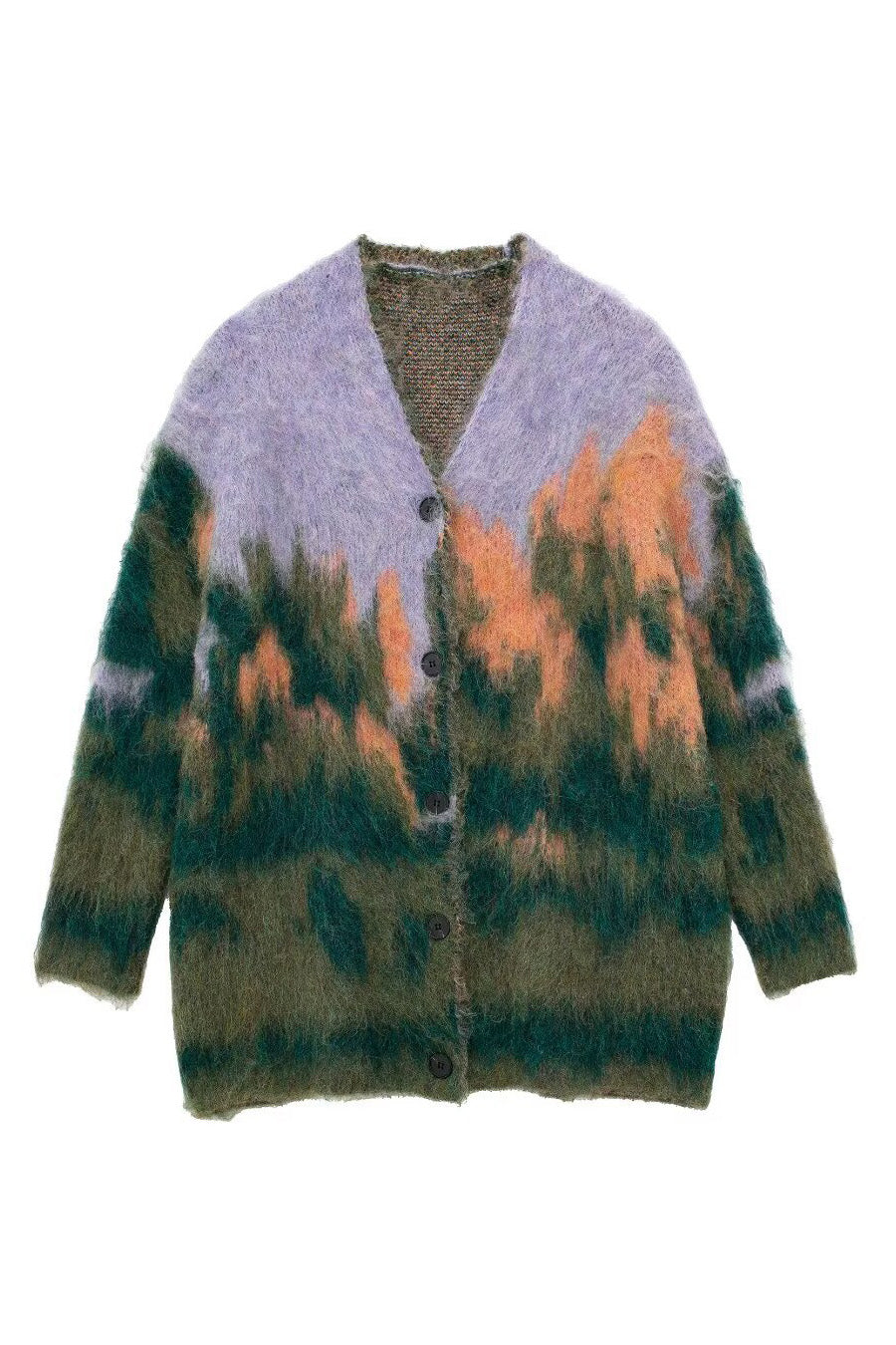 Modern Art-Inspired Knit Cardigan