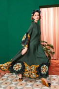 Magnifico Patterned Maxi-Length Dress-Green