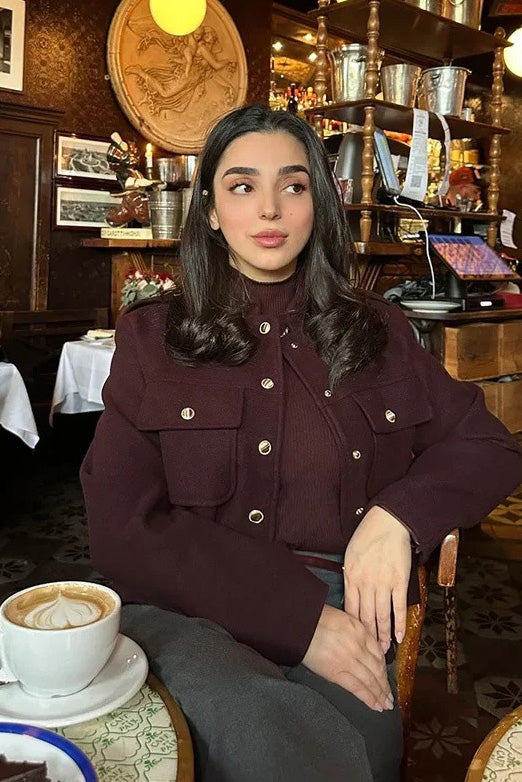 Modern Structured Mock-Neck Mini Jacket
