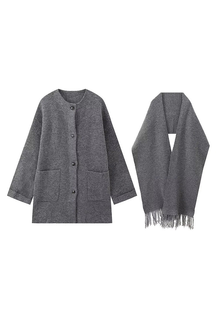Coordinated Scarf And Coat Set