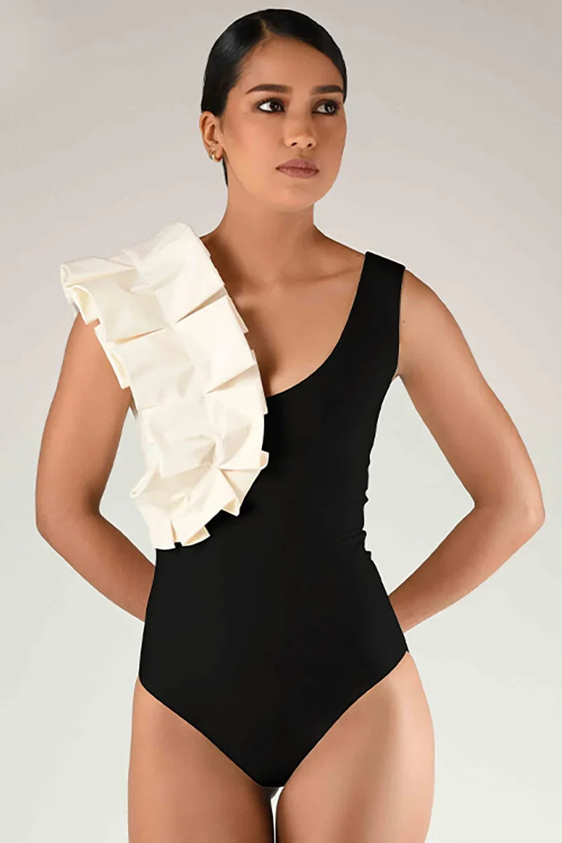 Refined Polka Dot One-Piece Swimwear