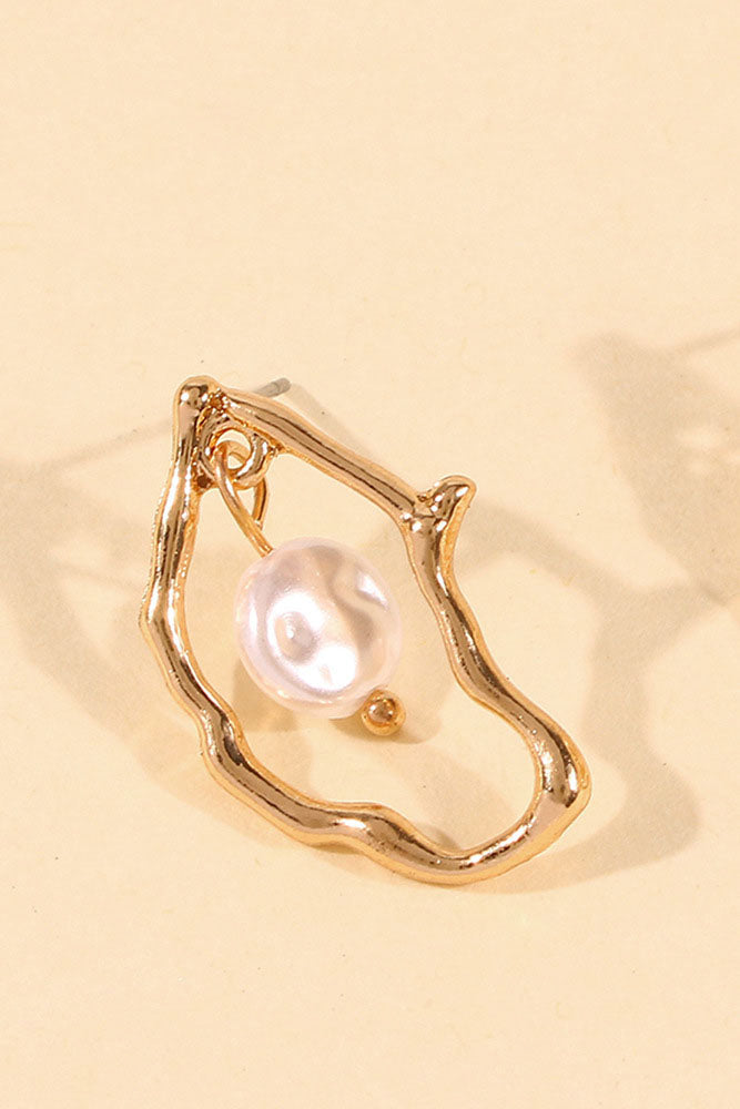 Statement Oyster Pearl - Irregular - Shaped Drop Earrings