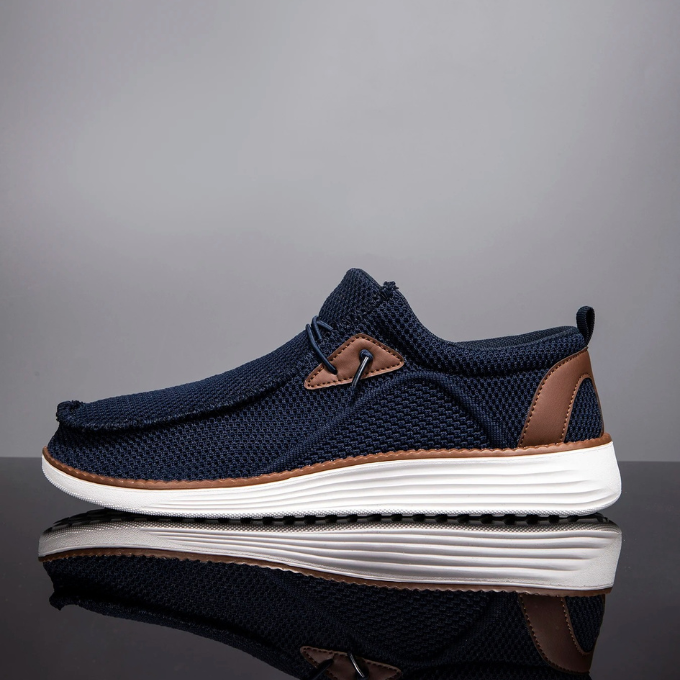 Mesh Loafers with Woven Detail