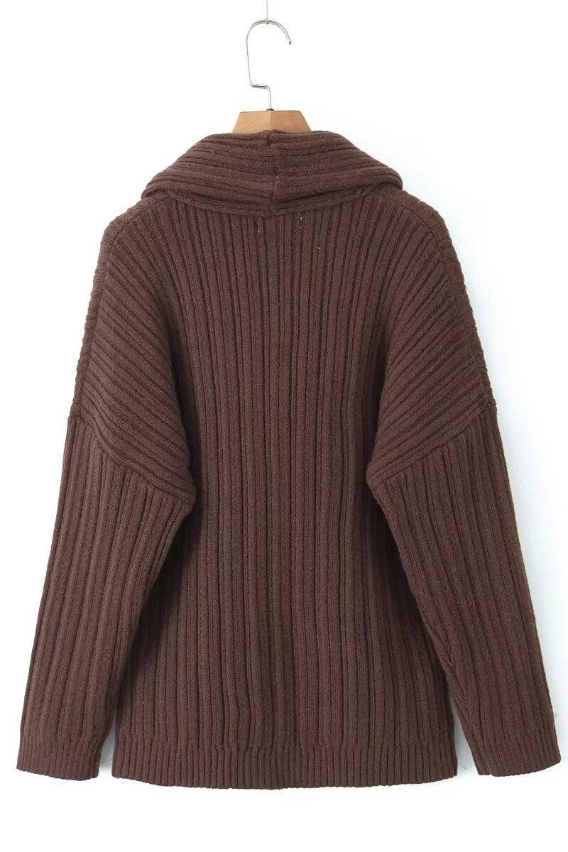 Lazy Style Solid Irregular Knit Top