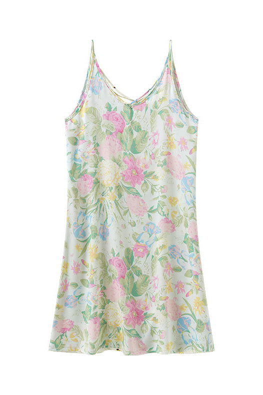 Patterned Cross-Back Cami Dress
