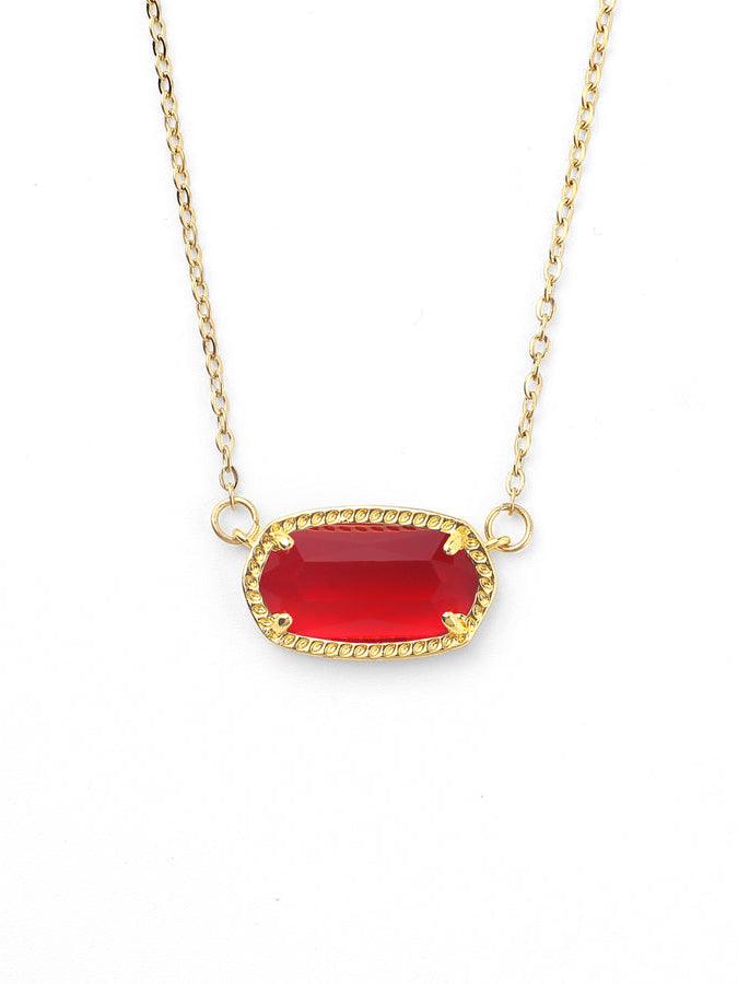 Statement Oval Birthstone Pendant Necklace