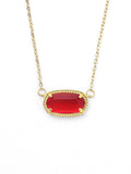 Statement Oval Birthstone Pendant Necklace