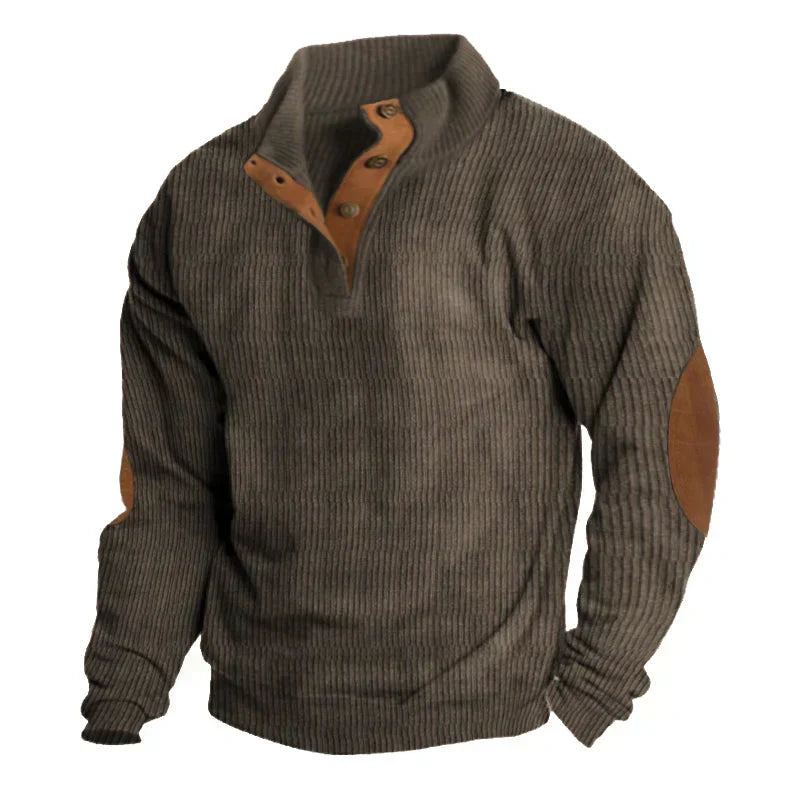 Wool Blend Sweater with Button Front
