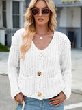 Lightweight Cardigan with V-Neck and Button Closure