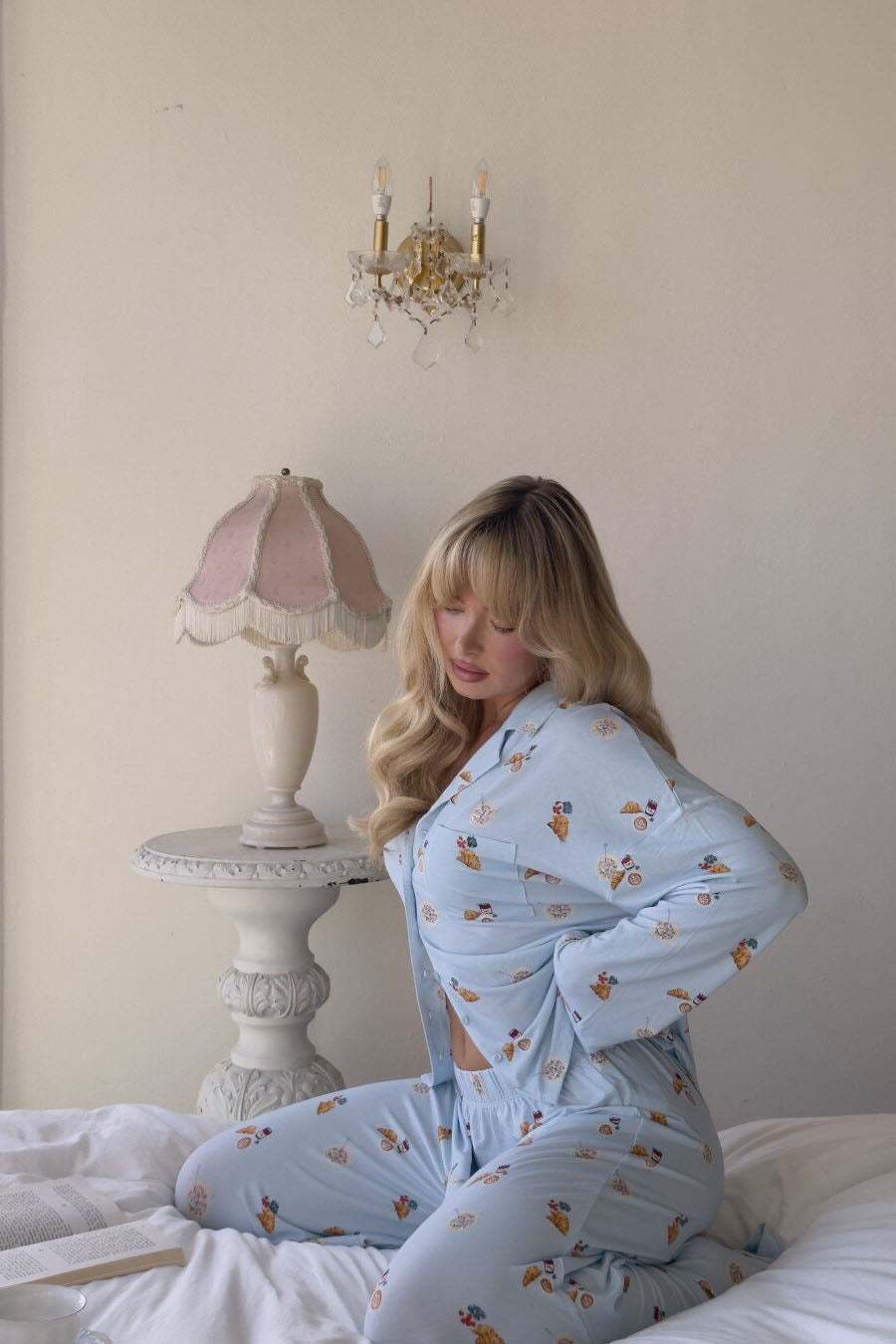 Coordinated Food Print Pajama Set