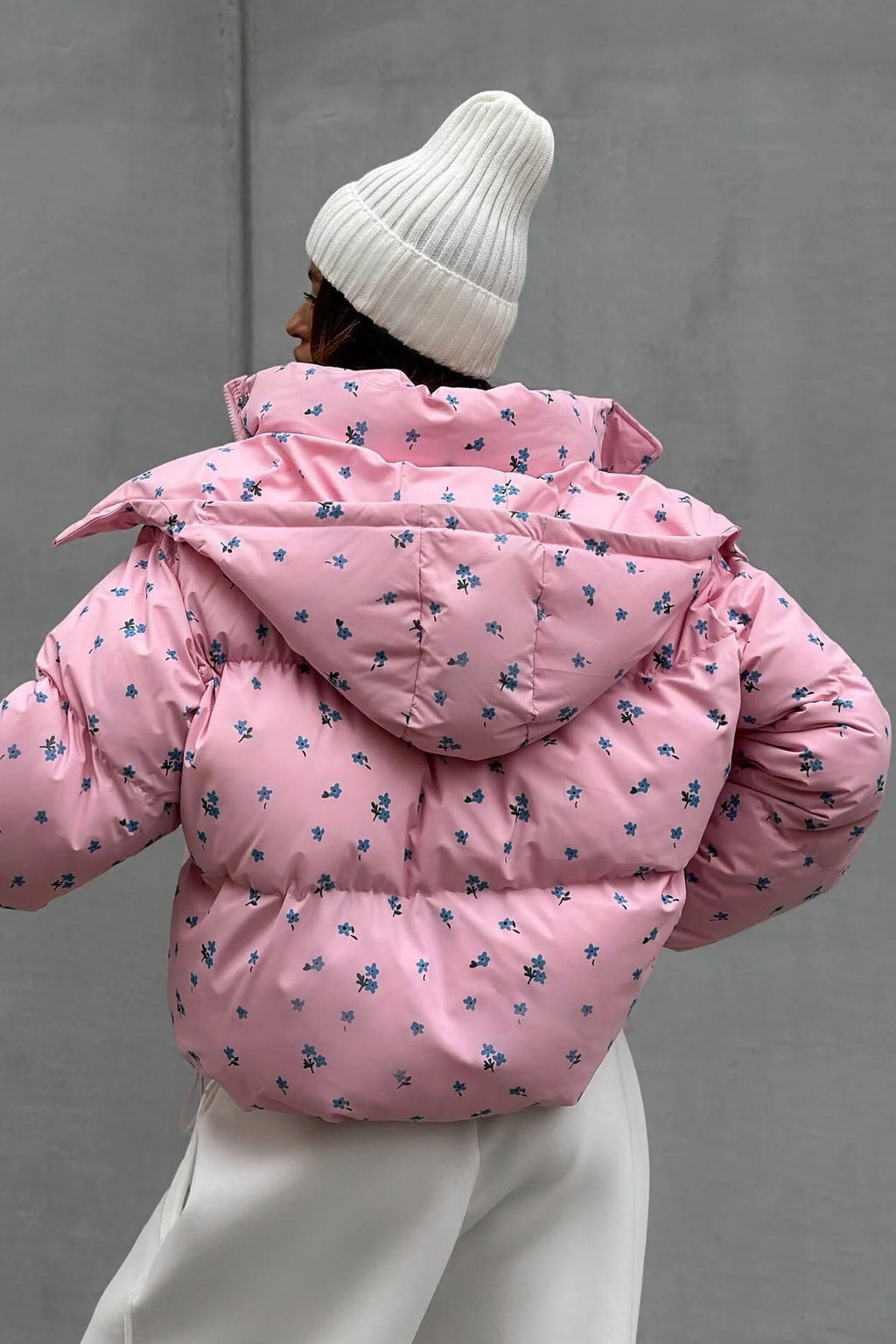 Flower Print Puffer Jacket