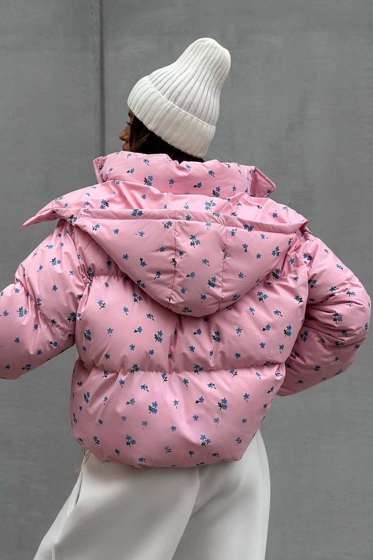 Flower Print Puffer Jacket