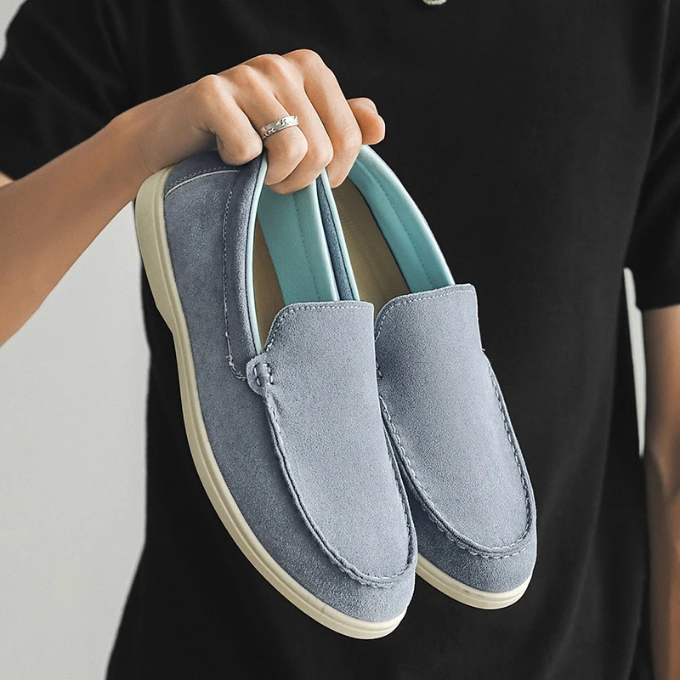 Suede Loafers with Rubber Sole