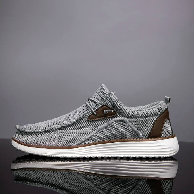Mesh Loafers with Woven Detail