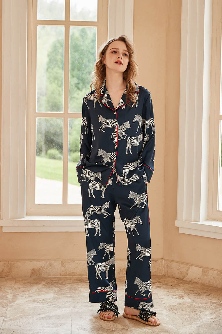 Coordinated Zebra Print Pajama Set