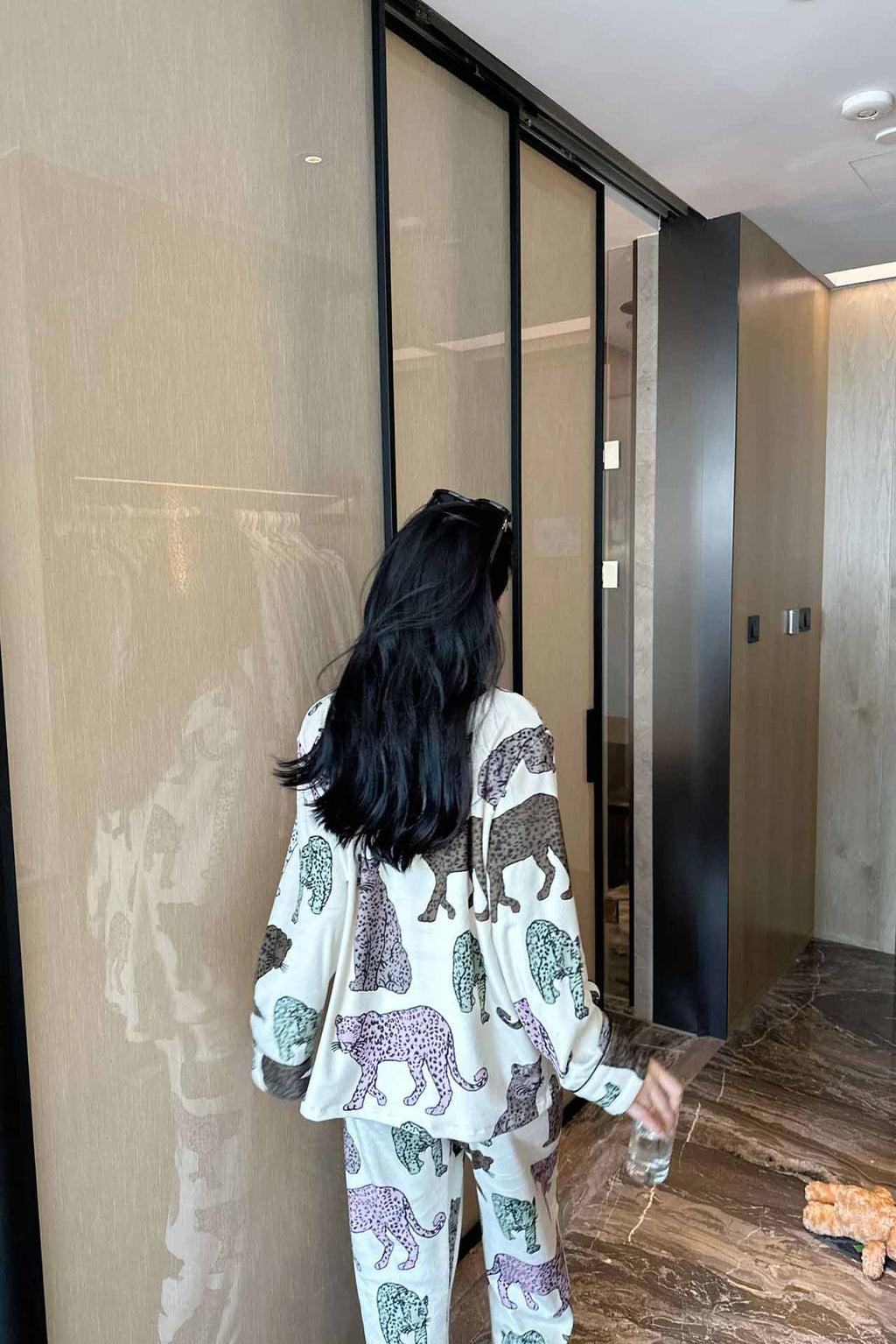 Coordinated Melard Leopard Print Pajama Set