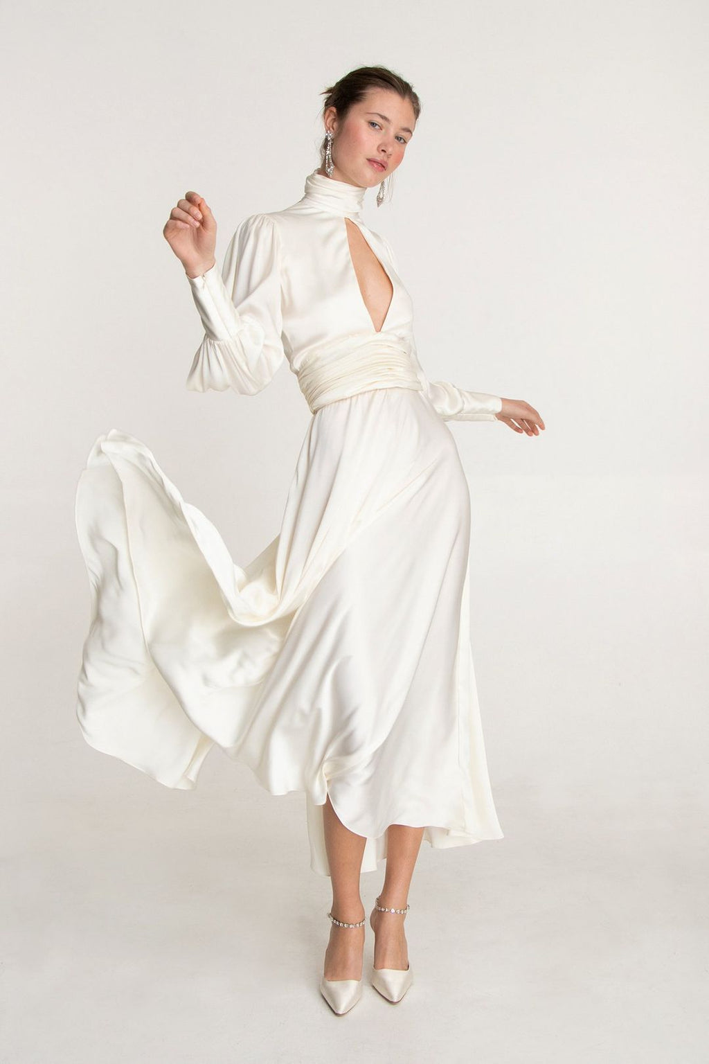 Modern Galaxy White Evening Gown