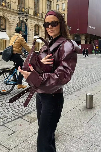 Modern British Moto Cropped Leather Jacket