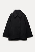 Modern Quiet Luxury Asymmetric Cape Coat