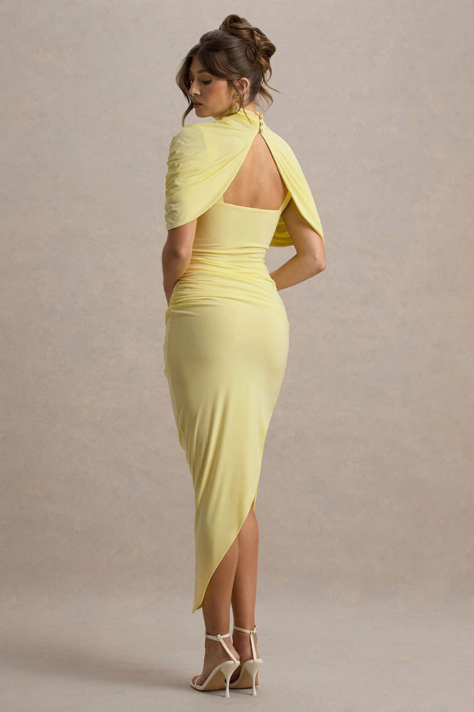 Cape Waist Midi-Length Dress