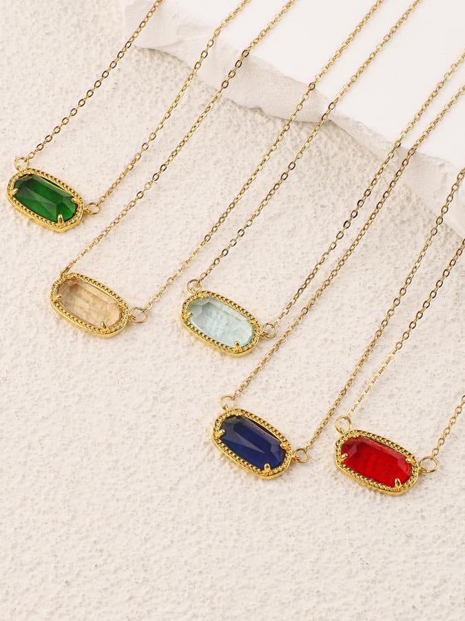 Statement Oval Birthstone Pendant Necklace