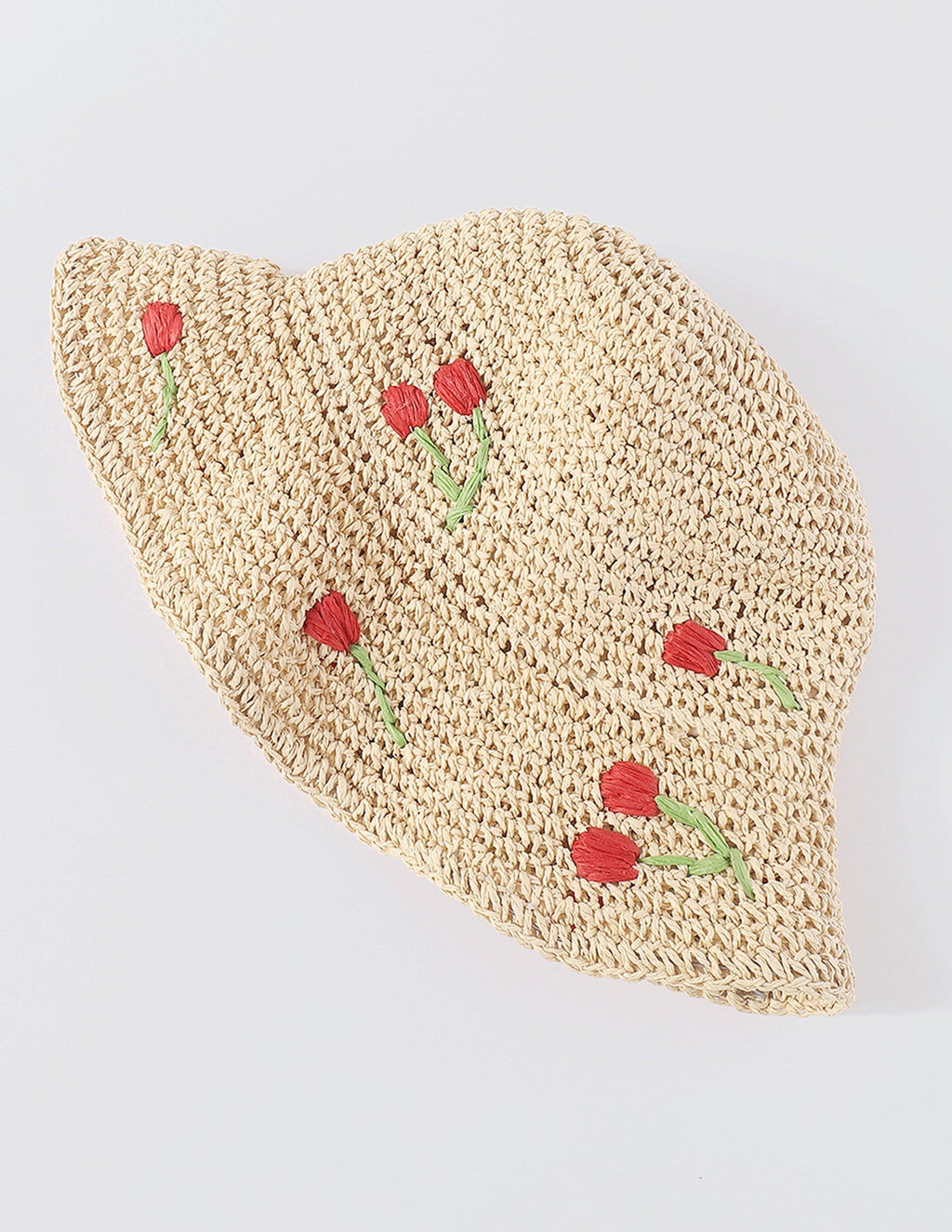 Modern Woven Flower Bucket Hat