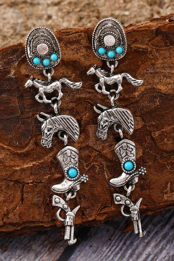 Statement Ladies Western Element Drop Earrings