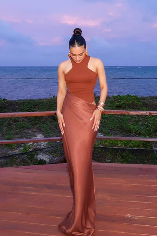 Panelled Cut-Out Fitted Dress