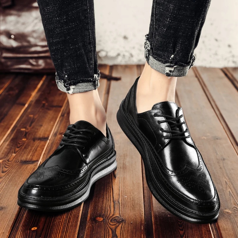 Leather Brogue Shoes with All-Day Comfort