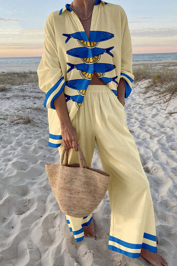 Modern Ocean Element Leisure Suit