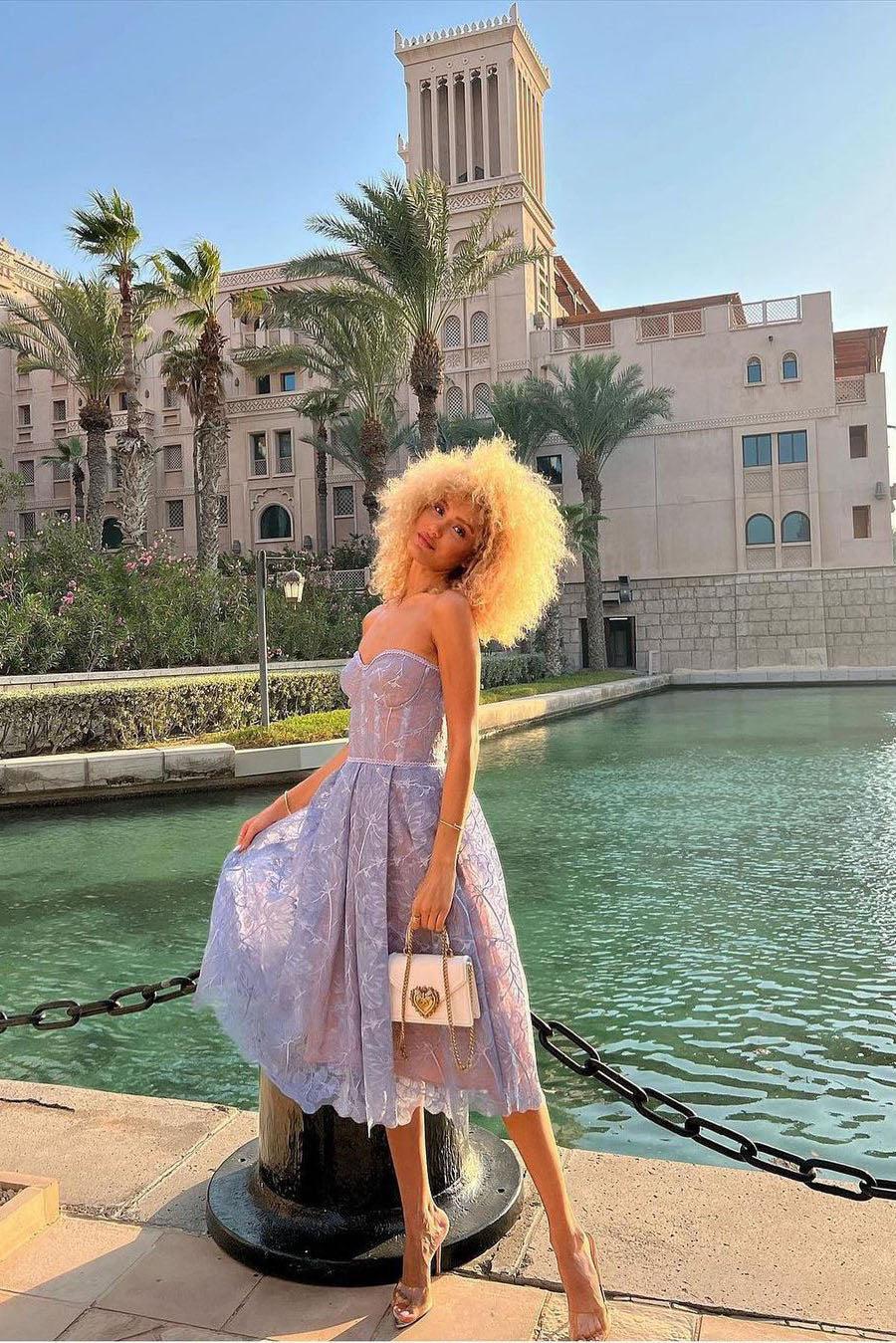 Romantic Summer Strapless Midi-Length Dress