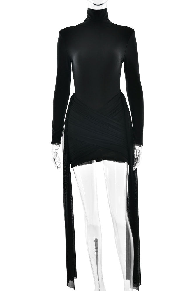 Modern Slim Fit Long Sleeve Hip-hugging Short Dress