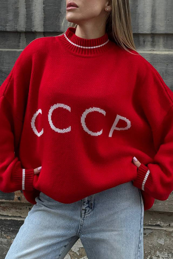 Timeless Cccp Graphic Knit Sweater