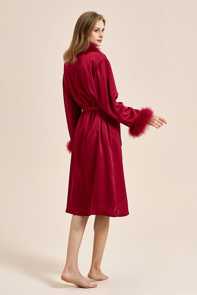 Modern Bettie Page Lilac Feather Robe