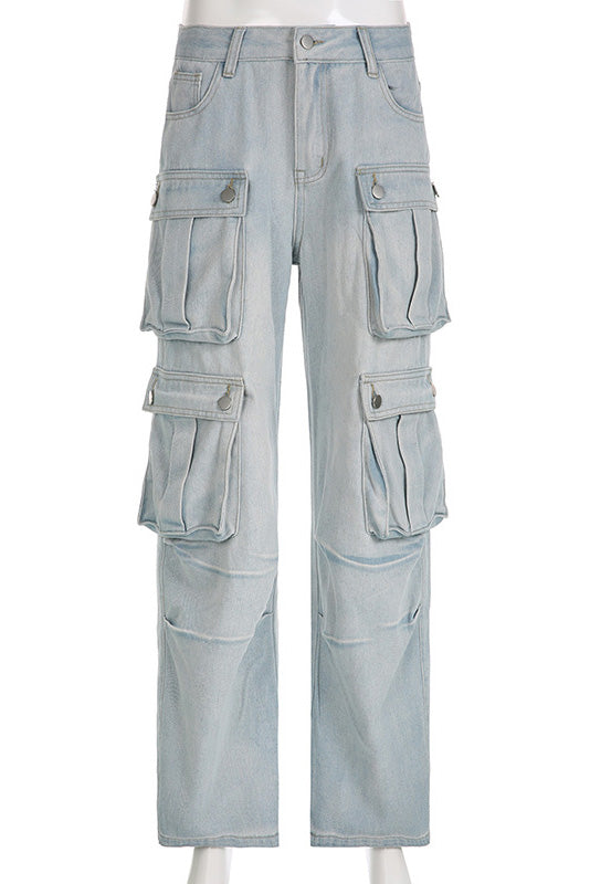 High-Waist Street Denim Jeans