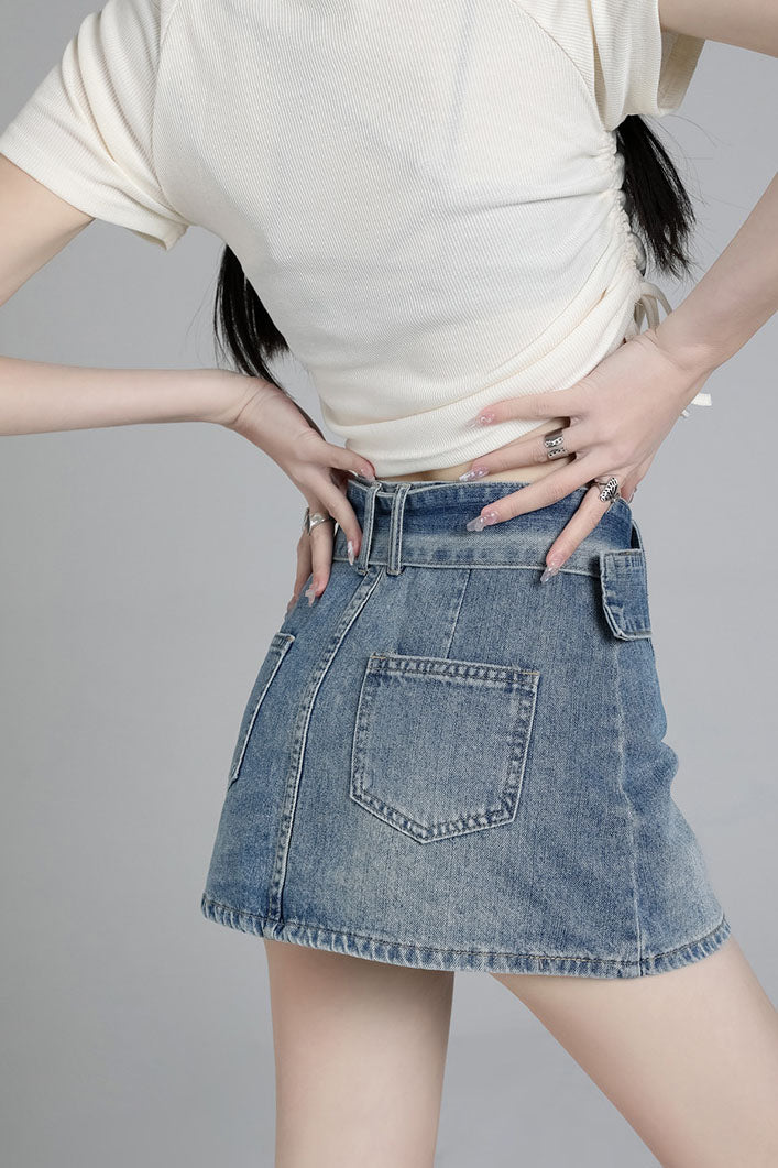 Modern Retro Hot Girl Denim Skirt