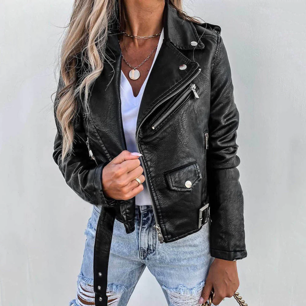 Leather Biker Jacket with a Bold Look