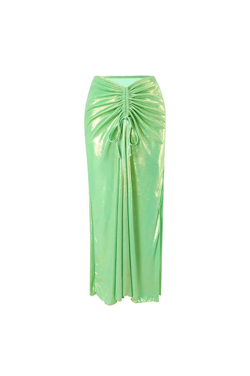 Mint Green Crystal-Detail Halter Two-Piece Bikini