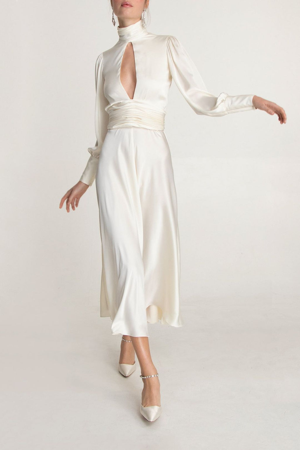 Modern Galaxy White Evening Gown