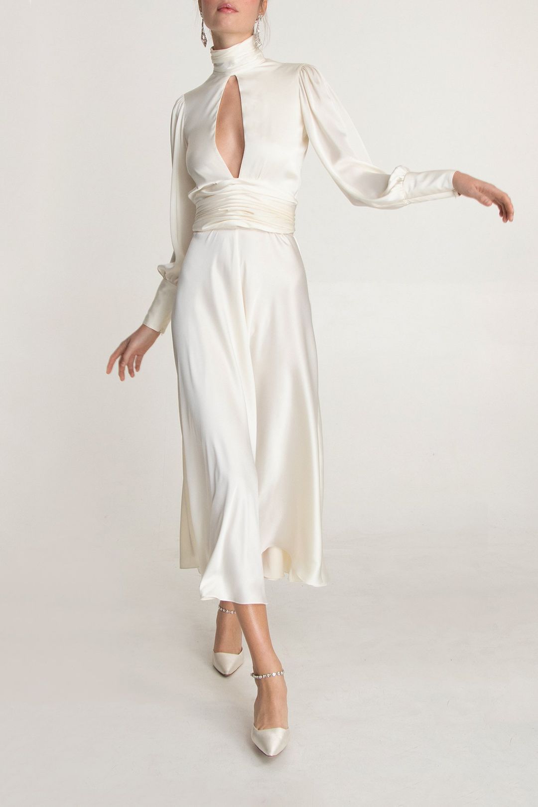 Modern Galaxy White Evening Gown