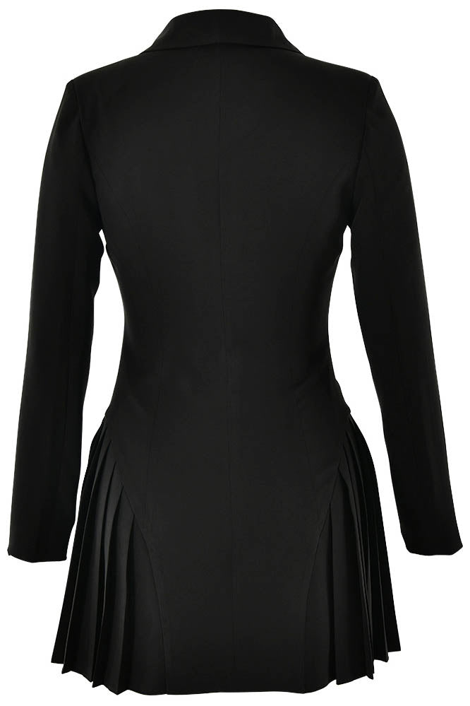 Ins Style Deep V Single-Breasted Blazer Mini-Length Dress
