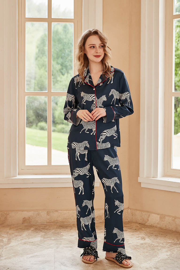 Coordinated Zebra Print Pajama Set