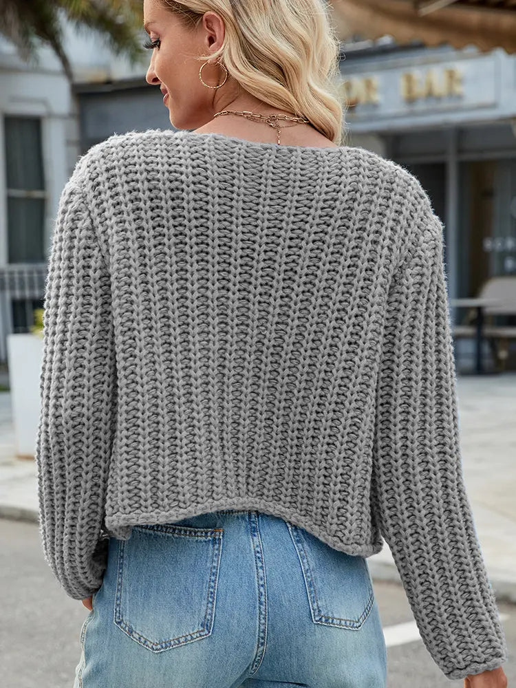 Lightweight Cardigan with V-Neck and Button Closure