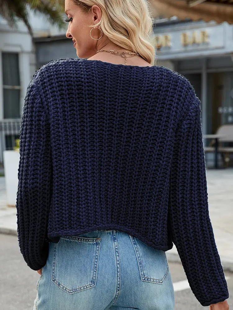Lightweight Cardigan with V-Neck and Button Closure