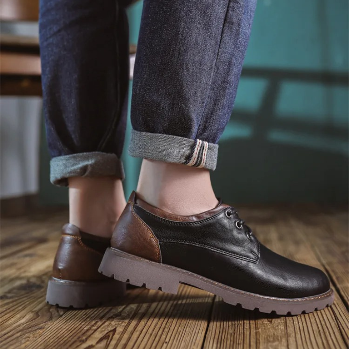 Casual Polished Leather Oxford Shoes