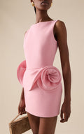 Distinctive 3D Flower Mini Party Mini-Length Dress