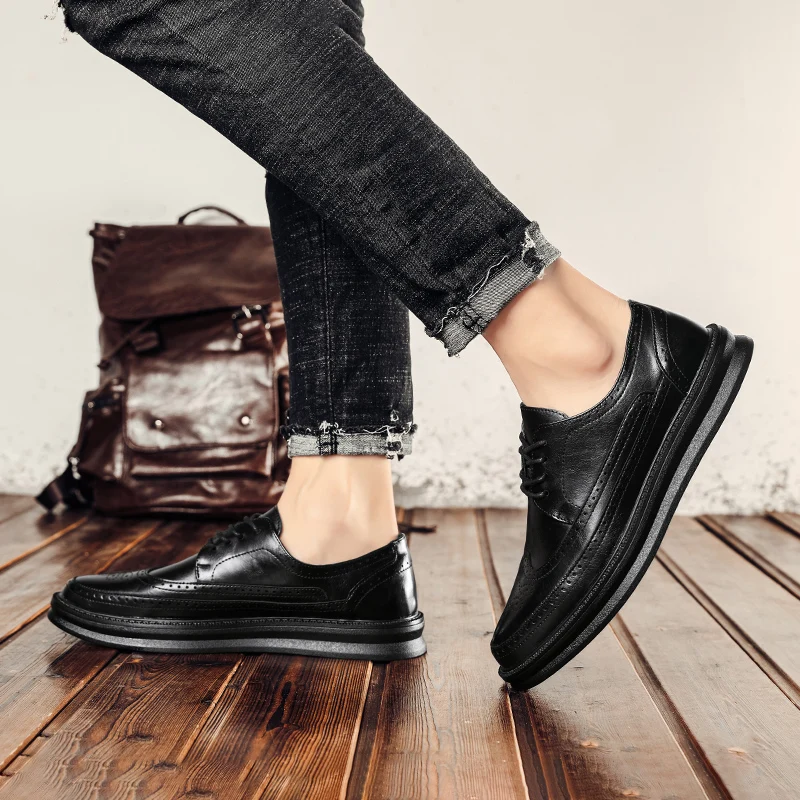 Leather Brogue Shoes with All-Day Comfort