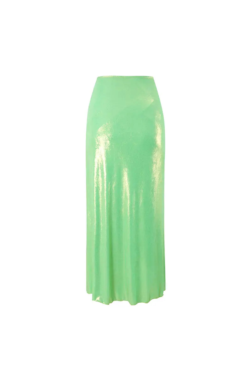 Mint Green Crystal-Detail Halter Two-Piece Bikini