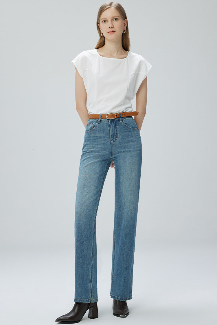 Modern French Fry Wide-leg Slim Jeans